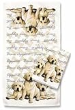 Yellow Lab Labrador Retriever Puppies Set/2 Dish Kitchen Towels
