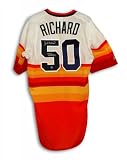 Autographed J.R. Richard Houston Astros Rainbow Majestic Jersey Inscribed 80 All Star