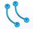 Anodized Blue Titanium Eyebrow - 16g - 11mm x 3mm Bar (Sold as Pair)