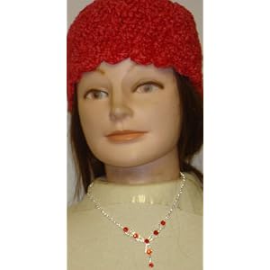 Genuine Gold and Silver Plated Small Rubies Short Chain Necklace Earrings for Children and Teens...