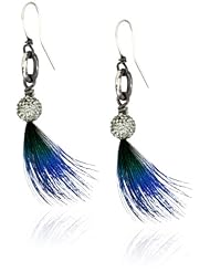 Deanna Hamro Atelier Mini Pave Ball Peacock Feather Earrings
