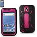 Pink/Black Tmobile Samsung Galaxy S2 Hercules (Model T989) Premium Heavy Duty Hybrid Case (Outer Sil