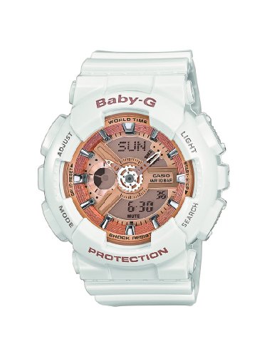 Casio Baby-G BA-110-7A1ER - Reloj analógico - digital de cuarzo para mujer, correa de resina color blanco (luz, alarma, cronómetro) Casio Baby-G BA-110-7A1ER - Reloj analógico - digital de cuarzo para mujer, correa de resina color blanco (luz, alarma, cronómetro)
