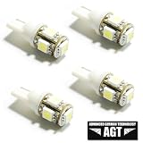 AGT Brand 194 168 5-SMD White High Power LED Car Lights Bulb (Pack of 4)