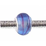Pandora Style Charm Bead (Z95) Murano Lampwork Glass (14mm x 10mm) (fits Troll too)