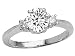 1.35 cts Genuine White Topaz and Diamond Engagement Ring - 14kt White or Yellow Gold