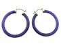 Lavender Jade Skinny Hoop Earrings, 14K Gold