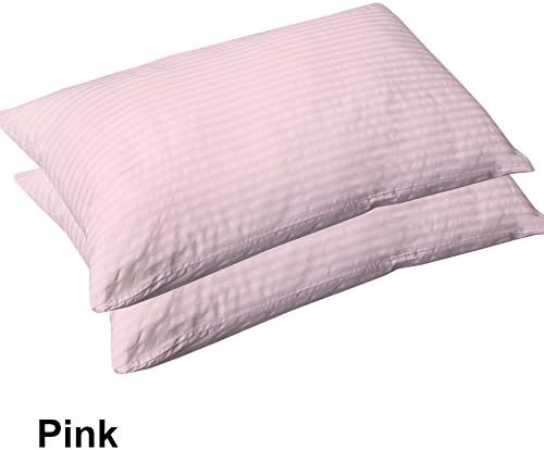 Friendliness Luxury Soft All Type Pillow Covers 2 Piece USA Bodypillow Covers in Stripe Pattern-100% Egyptian Cotton- 400 Thread Count (Bodypillow cases 20" x 54" , Pink ).