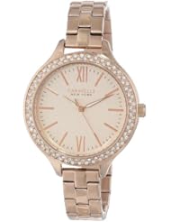 Caravelle New York Womens 44L125 Analog Display Japanese Quartz Rose Gold Watch