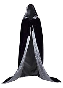 ANGELWARDROBE Halloween Hooded Cloak MEDIEVAL Various Colors Wedding Cape SCA P-Silver-3XL