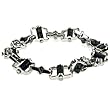 Stainless Steel Bracelet with black and matte finish - Length: 9"/Width: 10mm