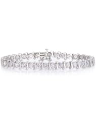 IGI Certified 3 CT Diamond Bracelet In 14k White Gold S-Link