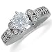 14K White Gold Stylish Tiara Diamond Engagement Ring (Center stone is not included)