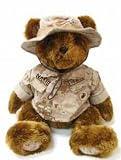 Stuffed 18 plush teddy bear in personalized custom embroidered U.S. Marine Corps Desert MarPat Utility Military Uniform-DigiCams