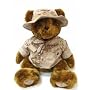 Stuffed 18" plush teddy bear in personalized custom embroidered U.S. Marine Corps Desert MarPat Utility Military Uniform-DigiCams