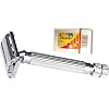 Parker 82R Super HeavyWeight Butterfly Open Safety Razor and 10 Shark Double Edge Blades