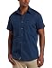Kenneth Cole Men's Single Zip Pocket Woven Shirt, Dusk Blue, X-Large