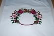 Embroidered Circle of Flowers T on White Shirt Adult-L