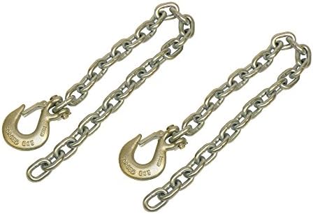 Pair - Grade 43 Heavy Duty Safety Chains with Latching Hooks - (1483-53-504) - 3/8" x 35 Inches