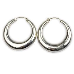 Hoop Earrings Sterling Silver Handcrafted Jewelry 1.5 inches