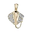 14K Two-Tone Gold Diamond Sting Ray Pendant - 0.05 Ct.