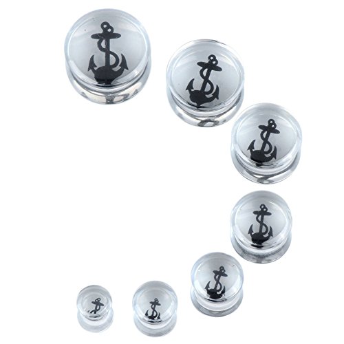 Xiufen Unisex Pair 2G -00G- 11/16" Transparent Clear Acrylic Drum Shaped Gauge Ear Stretcher/ Saddle Plug