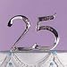 Sparkly Rhinestone Silver 25th Anniversary Cake Topper or Centerpiece Floral Accent