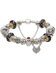 White and black murano glass beads MOTHER AND DAUGHTER dangle charm European beaded 2013 Mothers Day gifts new arrivals silver plated bracelets compatible with Pandora Jewelry