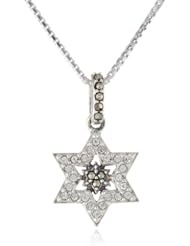 Judith Jack "Angelic" Sterling Silver, Marcasite and Crystal Star Pendant Necklace, 18"