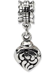 Sterling Silver Reflections Heart Ash Dangle Bead