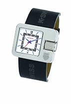 K Swiss Mens Analogue Grey Leather Strap Watch