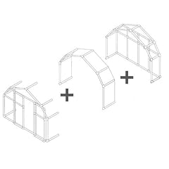 ECO-ERWEITERUNGSMODUL 74x197x193 cm f�r ECO-Gew�chshaus inklusive Fundament