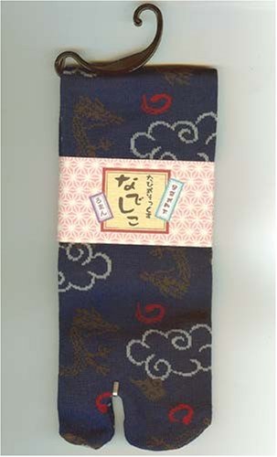 Tabi Fashion Socks - Dragons & Clouds (Navy)