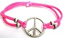Peace Sign Bracelet~ Pink Peace Bracelet~ Stretchy Bracelet~ Peace Sign Is 1"
