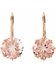 14K Rose Gold Morganite Earrings -- LIFETIME WARRANTY
