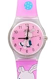 TimerMall OEM - Montre Enfants - Quartz - Caoutchouc - Lapin Pattern Resin cas gel??e rose Band Enfants