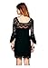 CA Fashion Women's Twinset Square Neck 3/4 Sleeve Lace Dress Lining Include