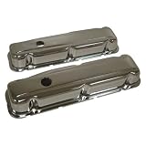 1968-81 BUICK SMALL BLOCK 350 SHORT STEEL VALVE COVERS - CHROME by CFR Performance