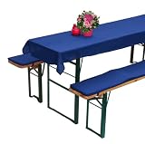 3-tlg Bierzeltganitur Auflagen Set blau