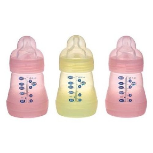 Sassy Baby's Mam 5 oz. Girl 3 pack Bottle