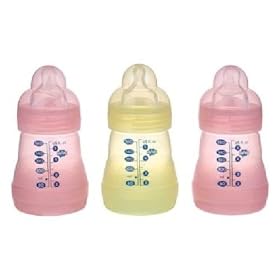 Sassy Baby's Mam 5 oz. Girl 3 pack Bottle