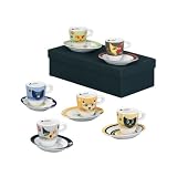 Zoom Produkt-Bild: Zeller 26507 Espresso-Set, 12-teilig, "Cats", Porzellan