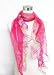 Chiffon Sheer Double Ply Magenta/Purple Floral/Animal Print with Ruffle Ends - Silk Long Scarf 18" X 78"