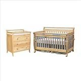 DaVinci Emily 4-in-1 Convertible Wood Crib Set w, Toddler Rail in Natural