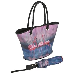 Galleria Flamingos Super Mini Umbrella/Tote Bag Set