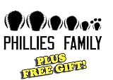 8.5" x 3.5" Phillies Baseball Family Vinyl Sticker Decal [Die-cut, White] + with Free Baseball Pencil