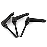 uxcell 調節可能なクランプハンドル　M5x40mm　ブラック　金属素材　3枚入り