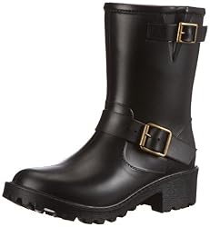 Däv Moto Mid luxury D-MO SP13, Damen Gummistiefel, Schwarz (solid matt black SO900), EU 37 (US 7)