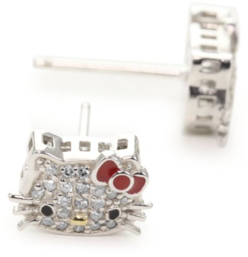 Hello Kitty Sweet Statements Diamond And Sterling Silver Stud Earrings