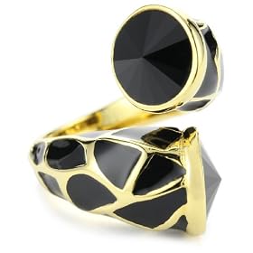 Joanna Laura Constantine Black Adjustable Animal Print Ring,